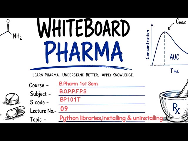 Unit -1|| PYTHON LIBRA... MOD, .INSTALL & UNINSTALL ||B.Pharm 1st Sem|| White Board Pharma || BP101T