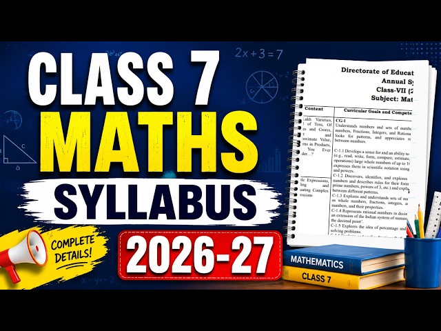 Class 7 Maths Syllabus 2026-27 | Maths Syllabus Mid-Term 2026 | Delhi, NCERT