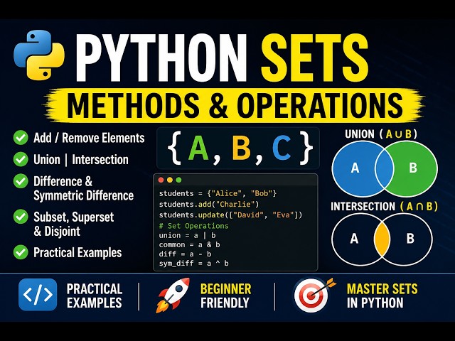 CS306P LAB 10 | Python Sets and Set Methods Explained | Union, Intersection & Difference