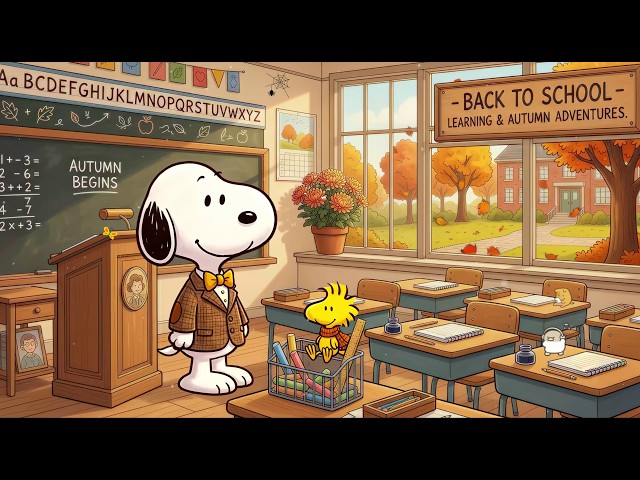 Cozy Back to School Jazz ft. Snoopy 🍂🎺 Smooth Autumn Tunes for Focus, Work & Study