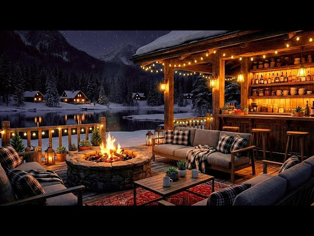 Exquisite Winter Jazz ☕ Quiet Cafe Ambience with Gentle Snowfall for Study & Work