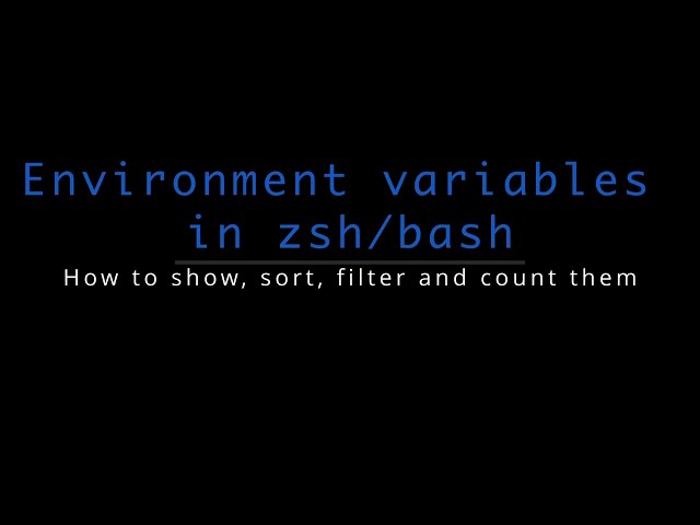 How to show, sort, filter and count env variables in zsh and bash (MacOS, Linux)