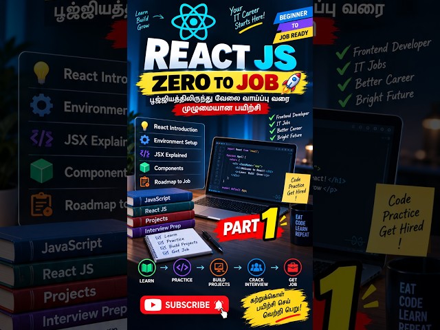 React JS மாஸ்டர்🚀 பூஜ்ஜியத்திலிருந்து வேலை வாய்ப்பு வரை | Complete React JS Course in Tamil | Part 1