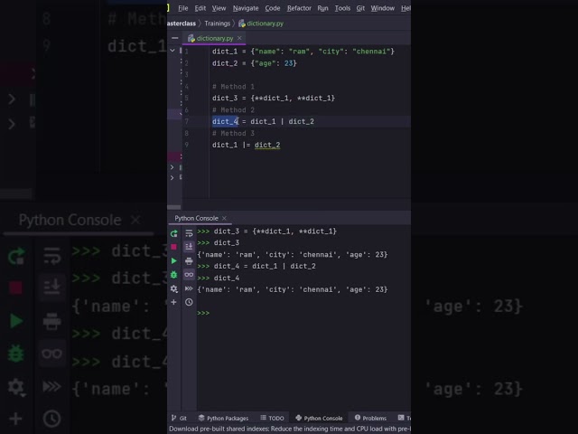 Only 1% of python programmers know this! | Tamil | Merging dictionaries | Python Tricks #python