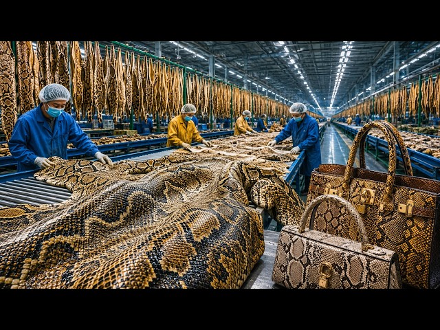 How Python Skin Becomes Luxury Bags Inside a Modern Leather Factory