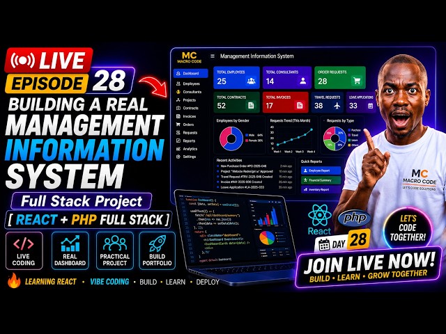 DAY 28 🔴 LIVE: Building a Real Management Information System with React + PHP | Vibe Coding 🚀