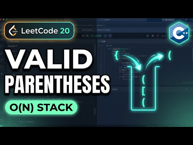 PROBLEM OF THE DAY LEETCODE 20. Valid Parentheses WITH C++ 01-10-2026