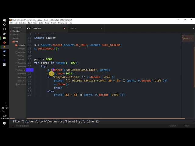 Python Tutorial - || Create a SIMPLE port scanner || Code Walk-through || Hacking/Info-Sec ||