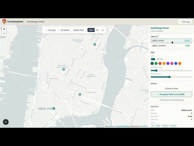 GeoPackage Viewer — View GPKG Files on an Interactive Map- Free Online Map Tools