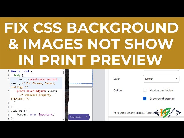 How to Fix Website CSS Background Color & Images not Show in Print Preview