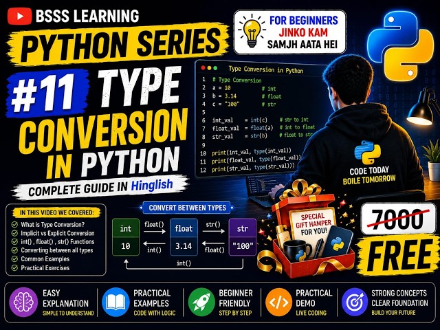 Type Conversion in Python | Complete Python Tutorial for Beginners | Python Programming| Episode 11