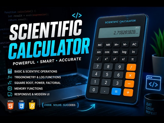 Scientific Calculator using HTML, CSS & JavaScript | Web Development Project