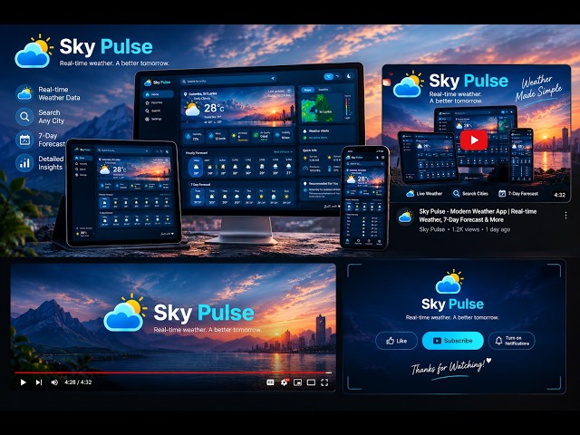 Sky Pulse 🌤️ | Real-Time Weather App | Modern UI + Responsive Design | React Weather App