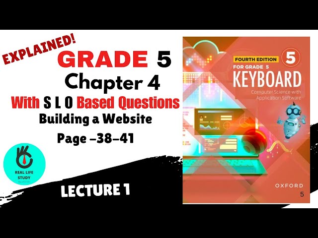 GRADE 5 CH 4  BUILDING A WEBSITE PAGE 38  WITH SLO BASE QUESTIONS  ANSWERS FEDERAL BOARD ISLAMABAD