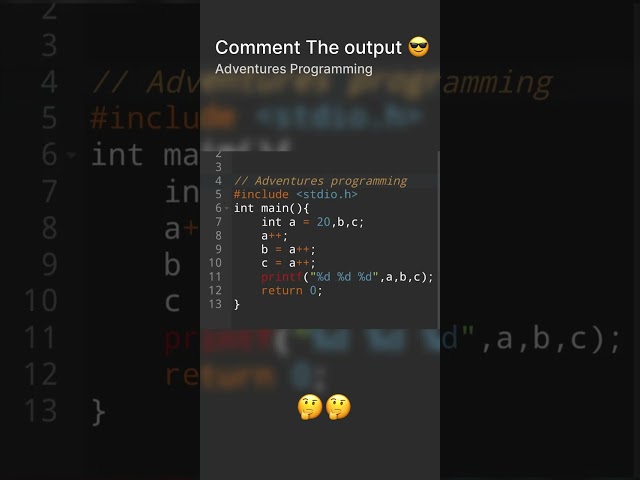 Comment the output 🧐🧐 #codeeveryday #codewithme #coding #100daysofcode #problemsolving #viral #short
