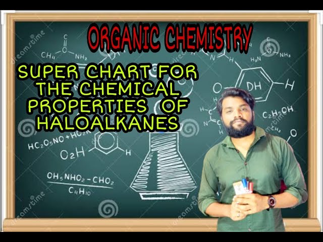 SUPER CHART FOR THE CHEMICAL PROPERTIES OF THE HALOALKANES . EASY WAY TO LEARN OF ORGANIC CHEMISTRY