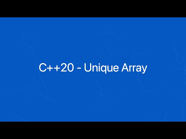 6. C++20: Unique Array