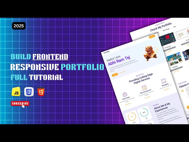 How to Create a Responsive Modern Portfolio Website Using Html CSS JavaScript Beginners to Advanced