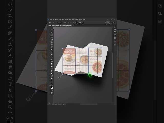 create trifold brochure mockup design with Photoshop