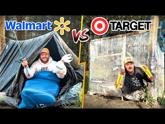 Target vs. Walmart - $150 Overnight Survival Challenge!