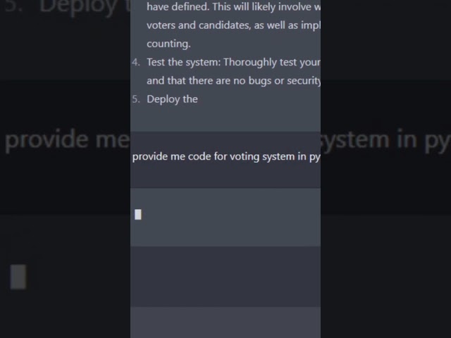 voting system code in python by #chatgpt #python #pythonprogramming