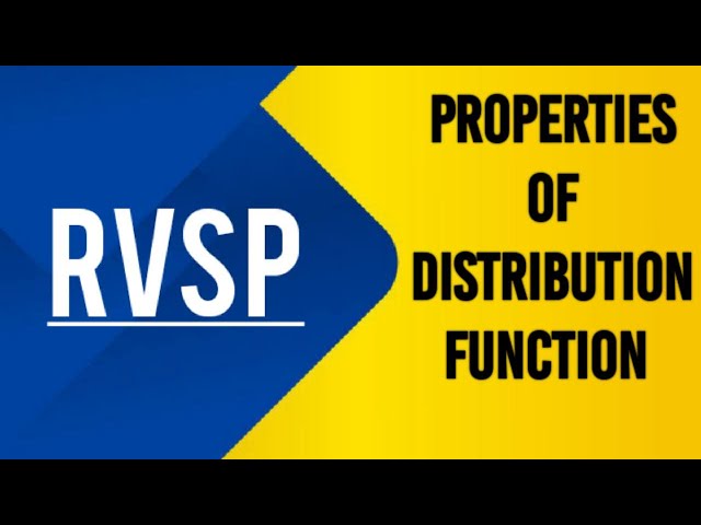 RVSP L11| Properties of Probability Distribution Function|S V Ravi Kumar|