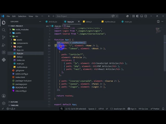 Article Page with Nested Routes in React Part(4) Part(24)