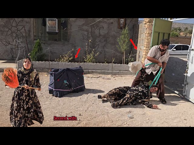 The second wife's release and return home, and her husband's anger and tension with her