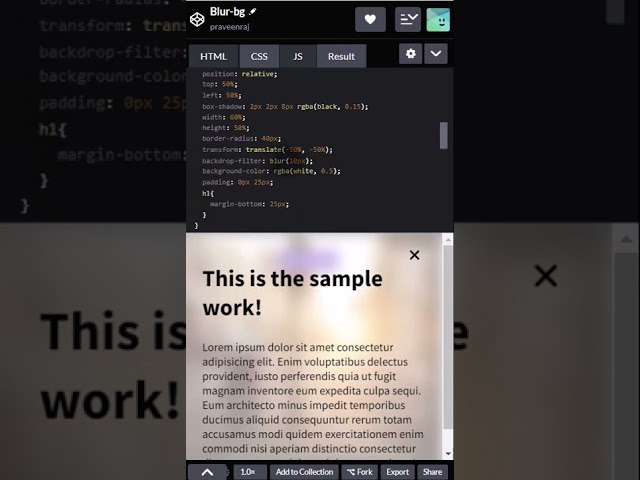 How to create blurred background image in CSS | Backdrop filter CSS