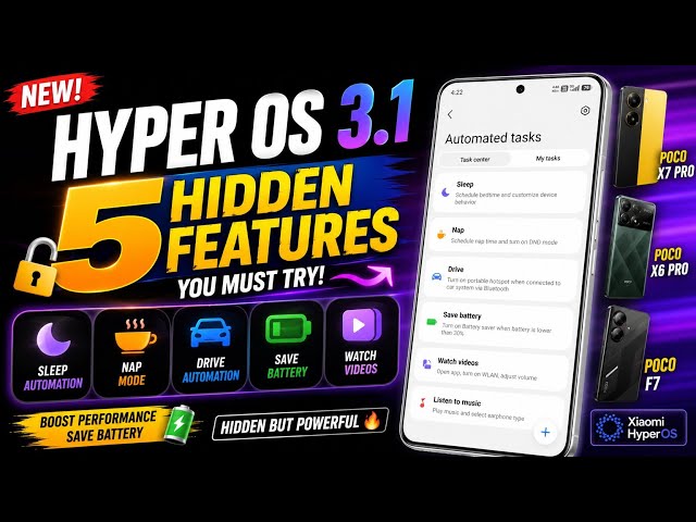 5 Hidden HyperOS 3.1 Features You Should Enable Now! 🔥 POCO X7 Pro, X6 Pro & F7
