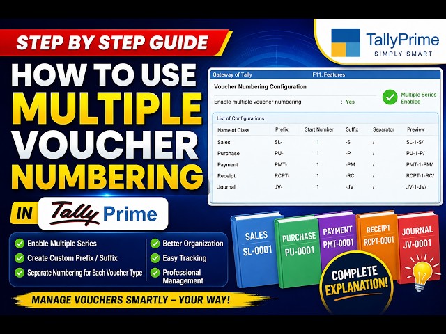 How to Change Chnage Voucher Numbering in Tally Prime #Tally #TallyPrime #Accounting #gstv