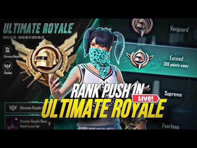 ULTIMATE ROYALE RANKPUSH ON LIVE || Best Plays, Edits, and Laughs Guaranteed #pubgmnextstarprogram