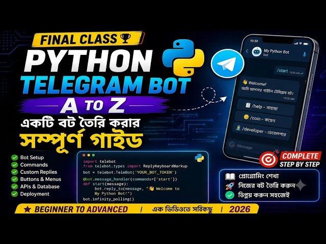 Telegram Bot Making with Python | Final Class 🔥 A to Z Complete Telegram Bot Tutorial