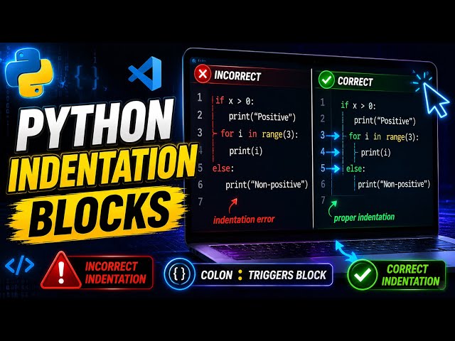 Python Tutorial 03 | Indentation, White Spaces & Blocks Explained
