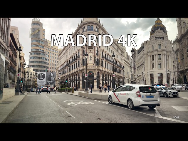 Madrid 4K60FPS - Streets of Central Madrid - Driving Downtown - Spain