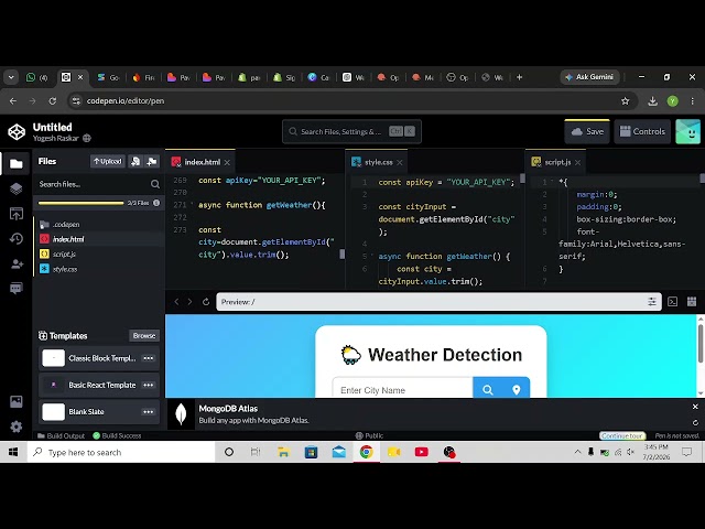 My First Website : Climate Watch(Weather Detection)