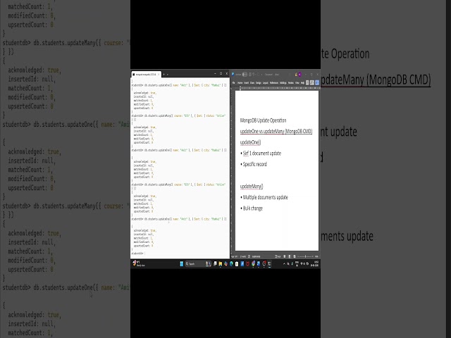 MongoDB UpdateOne vs UpdateMany | Difference in Hindi | Computer Hub Tech #mongodb #coding