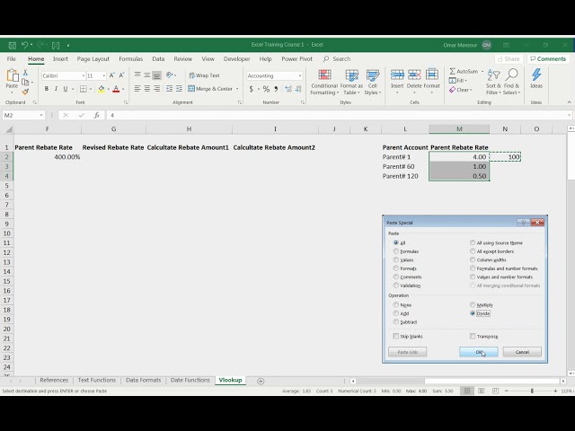 Excel Training 5 Vloopup