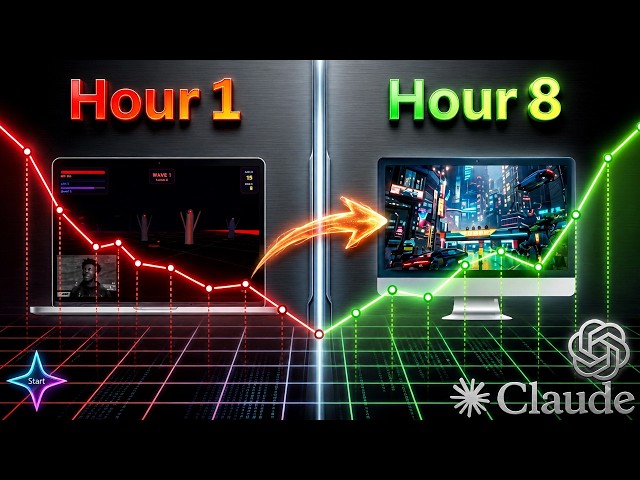 I Forced 7 AIs to Build a Game From Scratch (Hour 1 vs Hour 8)
