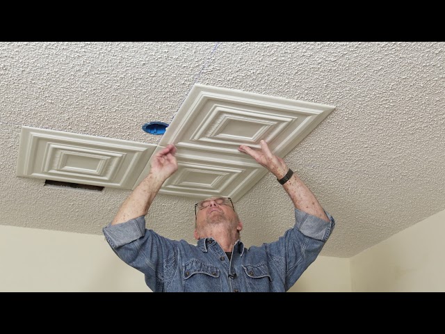 Say Goodbye to Messy Popcorn Ceilings: DIY Guide to Covering with Glue-Up Ceiling Tiles