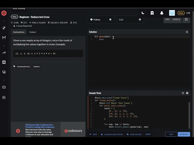 codewars python Beginner   Reduce but Grow