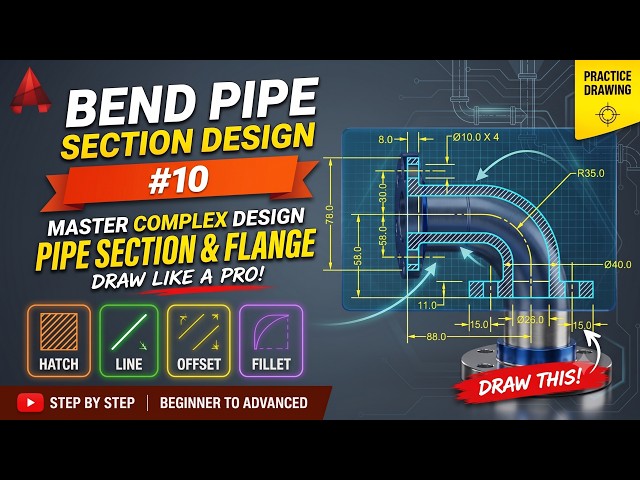 AutoCAD 2D Tutorial #10 | Practice Drawing Step by Step @sharmacad  #autocad #autocadtutorial