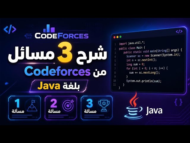 شرح 3 مسائل من Codeforces بلغة Java للمبتدئين 🔥