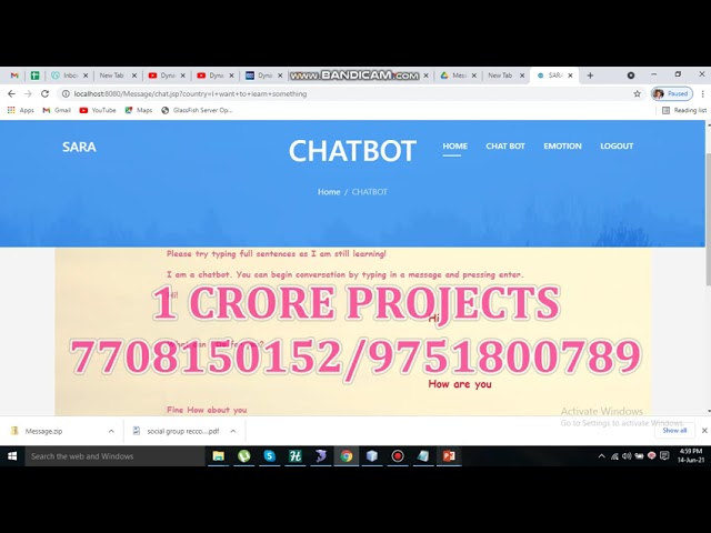 Smart Web based Chatbot using Java