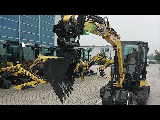 Moduł uchylny tiltrotator Steelwrist X04 X-control na minikoparce gąsienicowej Yanmar ViO38-6