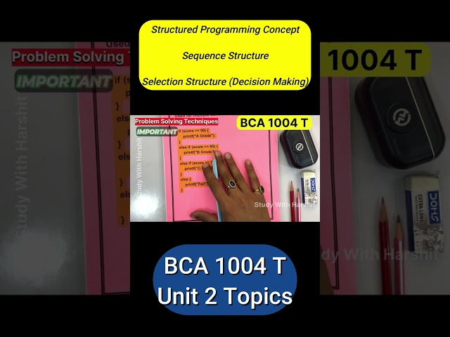 Structured Programming Concept | Sequence Structure & Selection Structure (Decision Making) | BCA