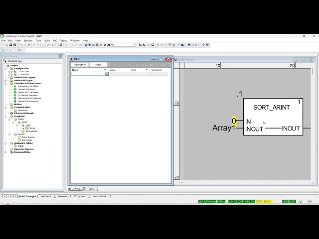 EcoStructure Control Expert Sort  Array Function Block || M580 PLC || M340 PLC