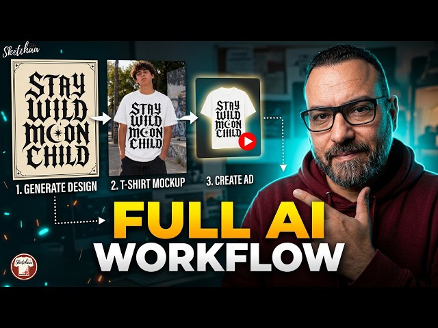 I Built a Complete Print on Demand Workflow With AI (Designs, Mockups & Marketing Assets)"