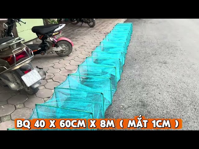 40x60cm x 8m Funnel Net Trap | 1cm Mesh, All-Jade Green | Catch Shrimp, Small Fish... High-Qualit...
