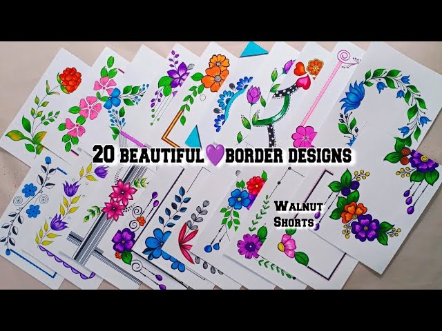 20 BEAUTIFUL BORDER DESIGNS/PROJECT WORK DESIGNS/A4 SHEET/FILE/FRONT PAGE DESIGN FOR SCHOOL PROJECTS